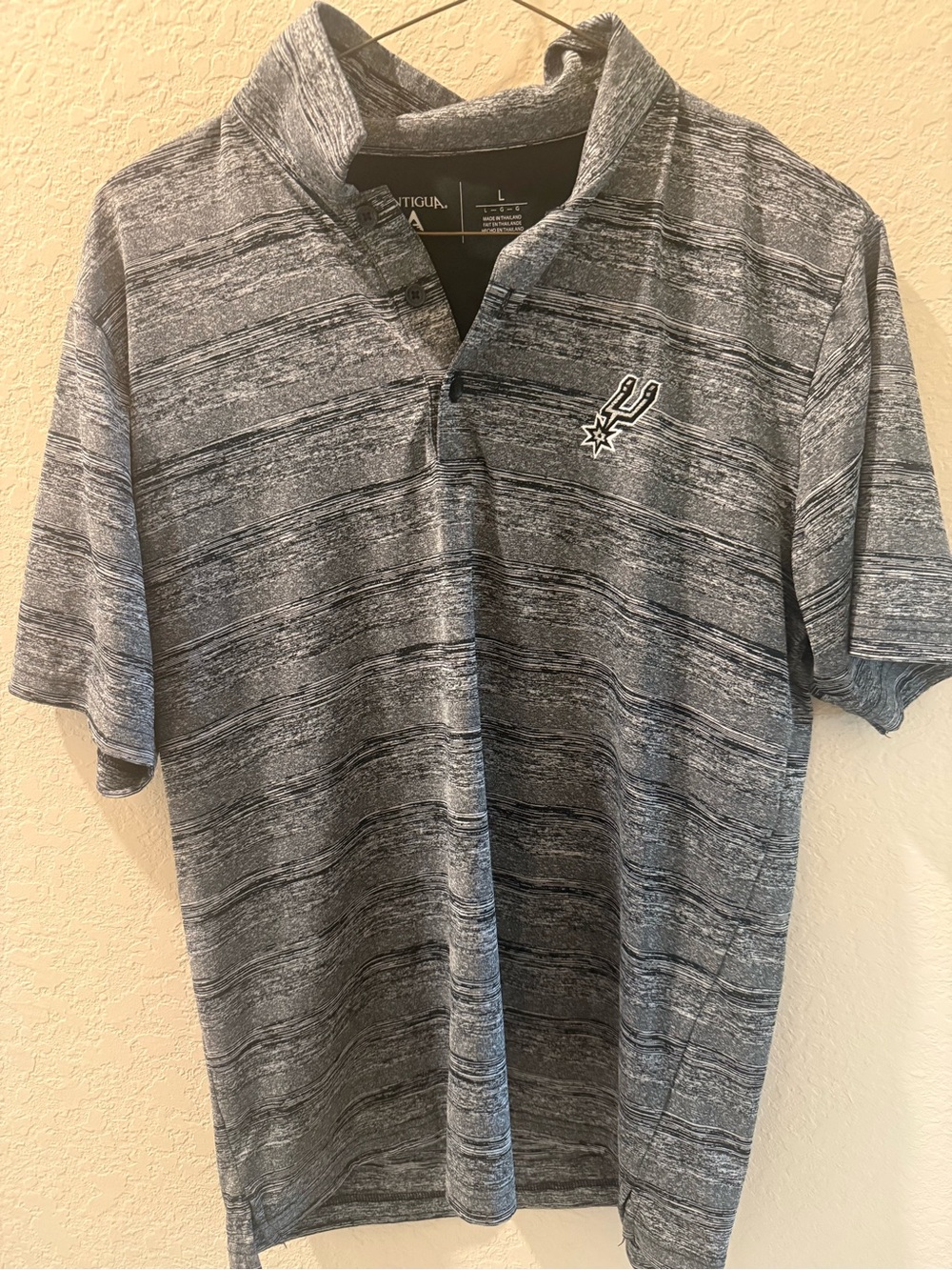 San Antonio Spurs Men's Grey Polo
